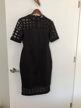 ASOS Black Grid-Trim Midi Maternity Sheath Dress